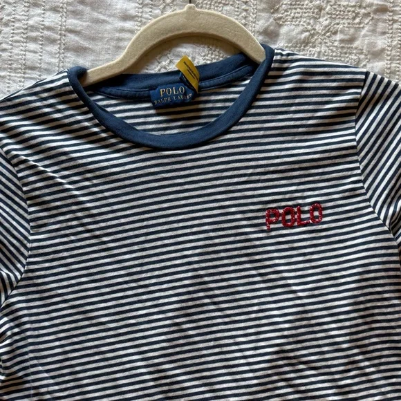 Polo by Ralph Lauren Blue and White Striped Polo - Picture 2 of 3